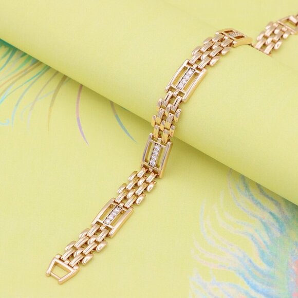 "Elegant Rose Gold Plated Bracelet with Sparkling Crystal Accents, XPBL0912 - Picture 6 of 12